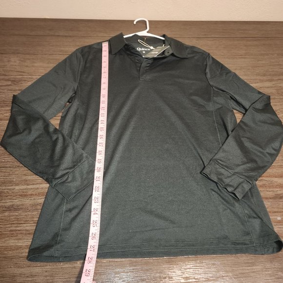 Quince Men’s Flowknit Ultra-Soft Performance Long Sleeve Polo NWT Green Med - Picture 3 of 7